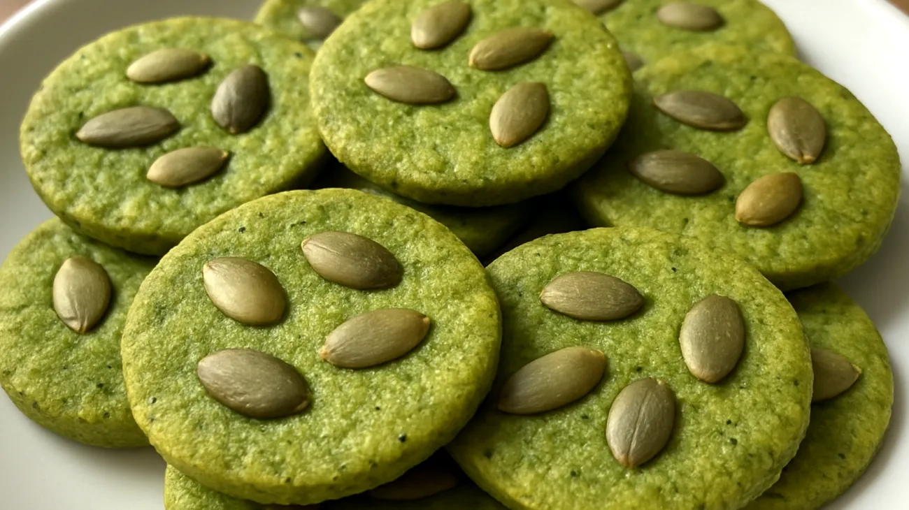 Crackers di semi di zucca e spirulina"