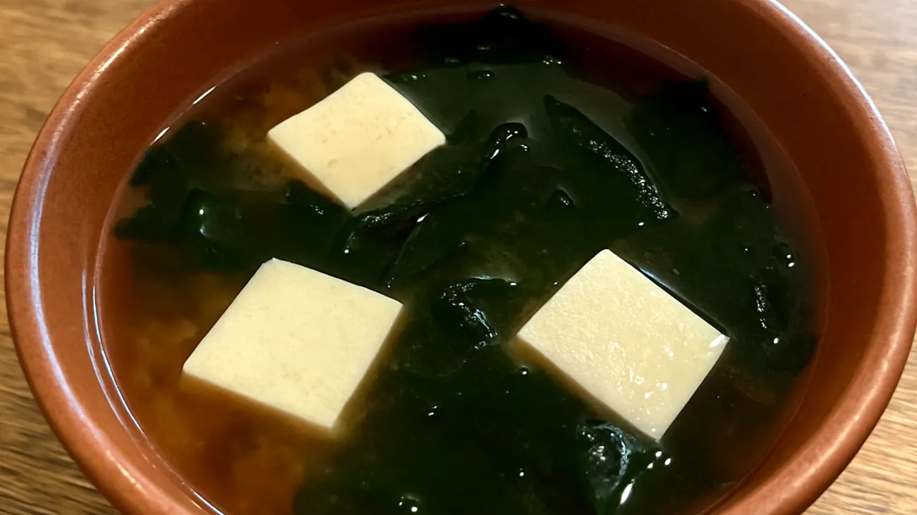 Zuppa di miso con wakame e tofu"